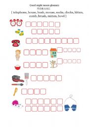 English Worksheet: Good night moon