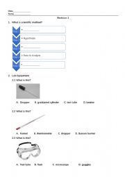 English Worksheet: Scientific method and ecosystem