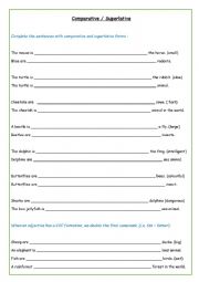 English Worksheet: Comparative Superlative