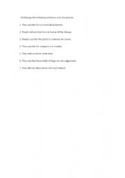 English Worksheet: Active to passive exersices