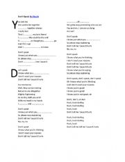 English Worksheet: Dont Speak - Song