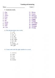 English Worksheet: Counting. Numbers