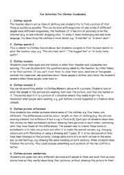 English Worksheet: Vocabulary to practice clothes