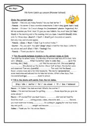 English Worksheet: A catch up lesson for Tunisian 8th form pupils