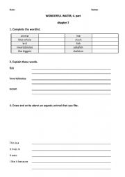 English Worksheet: WONDERFUL WATER, 4. part