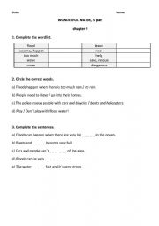 English Worksheet: WONDERFUL WATER, 5. part