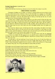 English Worksheet: CHRISTOPHER COLUMBUS