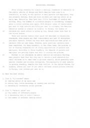 English Worksheet: Reading Comprehension