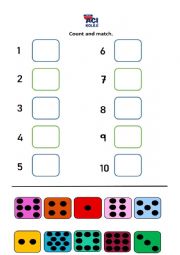 English Worksheet: Count and match