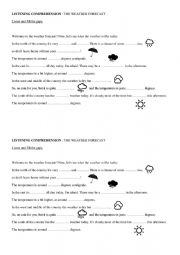 English Worksheet: The weather forecast