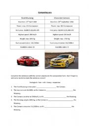 English Worksheet: Comparatives activity