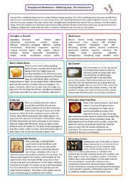 English Worksheet: Adjectives for Food Marketing Ideas: Debating Role Play
