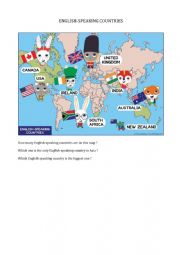 English Worksheet: english speaking countries