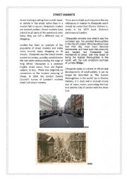 English Worksheet: STREET MARKETS
