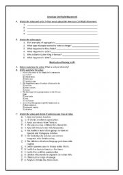 English Worksheet: Civil Right Movements Worksheet