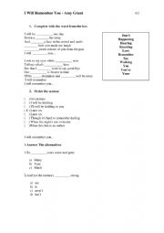 I Will Remember You _ Amy Grant - worksheet