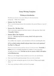 Essay writing template