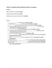 English Worksheet: Would you like?