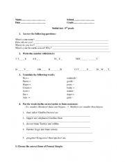 English Worksheet: Initial test