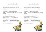 English Worksheet: Let be allowed to