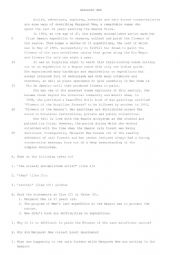 English Worksheet: Reading Comprehension