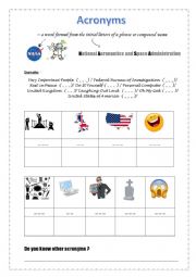 English Worksheet: Acronyms