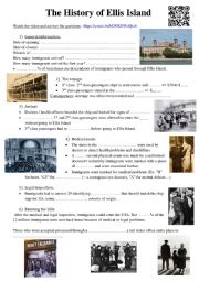 English Worksheet: Ellis Island History