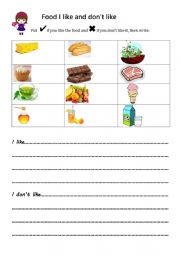 English Worksheet: food