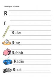 R-letter and words writing