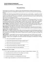 English Worksheet: Reading Comprehension