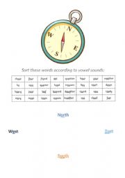 English Worksheet: Sorting vowels