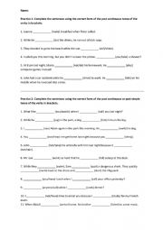 English Worksheet: Past Simple and Past Continuous Review