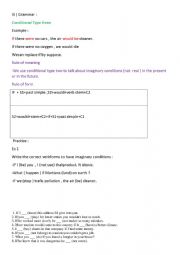 English Worksheet: Condtional type 2