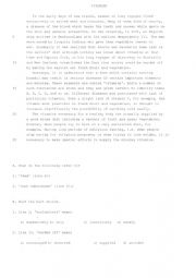 English Worksheet: Reading Comprehension