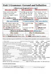 English Worksheet: Gerund and Infinitive