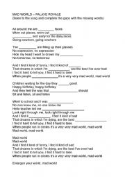 English Worksheet: Mad world - palaye Royale 