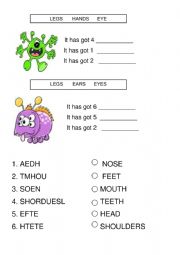 English Worksheet: Body