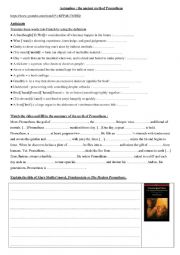 English Worksheet: Animation_the ancient myth of Prometheus_video activity