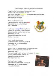 English Worksheet: Just a Hufflepuff