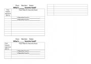 English Worksheet: My favorite food