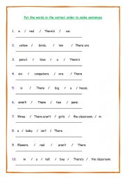 English Worksheet: There is/There are