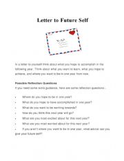 English Worksheet: Letter to future self