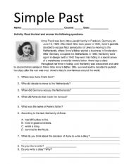English Worksheet: Simple Past_Reading Comprehension