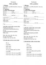 English Worksheet: Hello-Goodbye