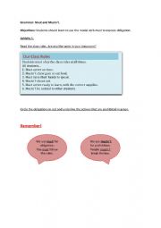 English Worksheet: Grammar: Must and Mustnt