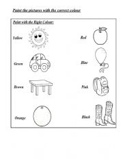 English Worksheet: COLOURS
