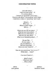 English Worksheet: Conversation Topics