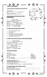 English Worksheet: Yellow- colplay