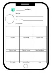 English Worksheet: About Me!