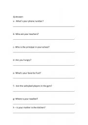 English Worksheet: Exercises ESL